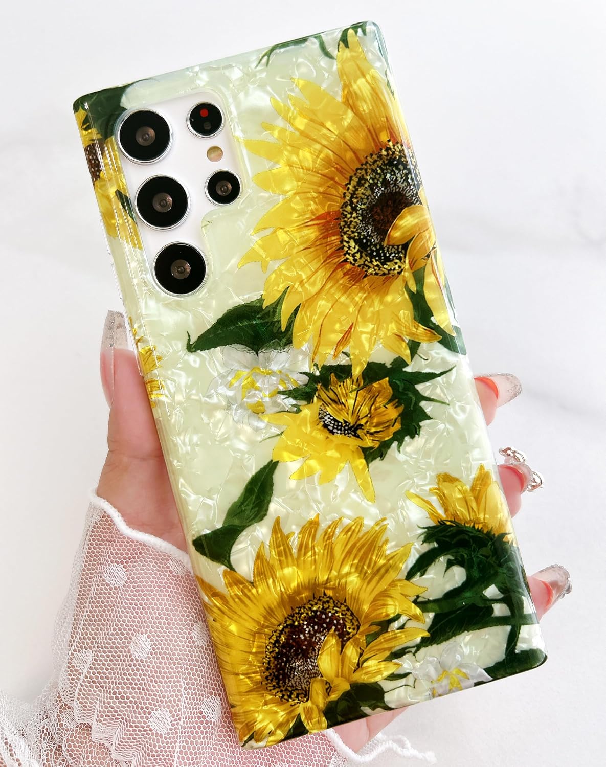 Slim IMD Floral-Pattern TPU Phone Case
