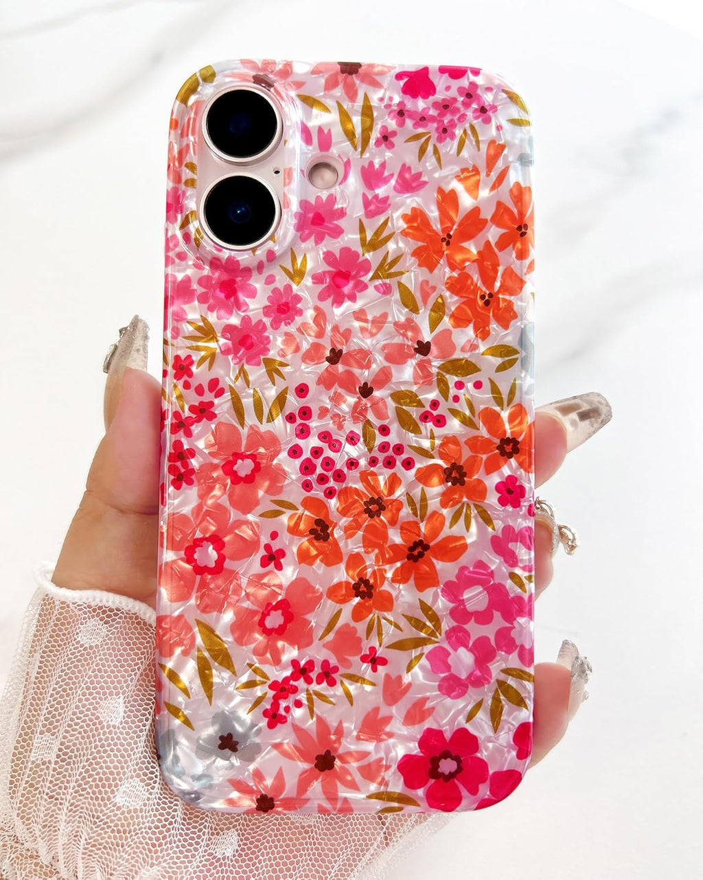Clear Floral IMD TPU Phone Case